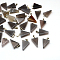 Triangle Natural Grey Agate Pendants, with Platinum Tone Brass Findings, 22~25x14~15x5~7mm, Hole: 2x7mm