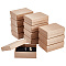 NBEADS 12 Pcs Cardboard Jewelry Box, 3.5x2.7x1.22 Inch Jewelry Storage Case with Sponge Inside Small Gift Boxes with Lids Packaging Boxes for Ring Necklace Earring Bracelet, Moccasin