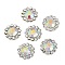 Acrylic Multi-Strand Links, Round, Platinum, Clear AB, 11.5x5.5mm, Hole: 3.5x1mm