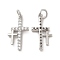 Brass Micro Pave Cubic Zirconia Pendants, Cadmium Free & Nickel Free & Lead Free, with Jump Ring, Religion Cross Charms, Platinum, 20.5x11.5x3mm, Hole: 3.3mm