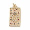 Brass Micro Pave Colorful Cubic Zirconia Pendants, Cadmium Free & Nickel Free & Lead Free, Real 18K Gold Plated, with Jump Ring, Rectangle Charms, Hamsa Hand/Hand of Fatima/Hand of Miriam, 40.5x19x2mm, Jump Ring: 7x1mm, Inner Diameter: 5mm