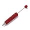 Iron Beadable Pen, Ball-Point Pen, with Polymer Clay Rhinestone, for DIY Personalized Pen with Jewelry Beads, Fuchsia, 145x15mm