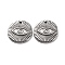 304 Stainless Steel Pendants Cabochons for Enamel, Flat Round with Eye, Stainless Steel Color, 18.5x2.5mm, Hole: 1.2mm