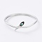 Enamel Snake Hinged Bangle with Cubic Zirconia, Brass Jewelry, Platinum, Inner Diameter: 2x2-1/4 inch(5.05x5.8cm)