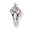 Tibetan Style 304 Stainless Steel Pendants, Bird Skull, Antique Silver, 54x26x13.5mm, Hole: 8x4mm