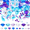 15 Styles Transparent Acrylic Rhinestone Cabochons, Pointed Back, Diamond Shape, Mixed Color, 3~10x2~6.5mm