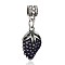 Alloy Enamel European Dangle Charms, Grape, Large Hole Pendants, Antique Silver, 34.5mm, Hole: 4.5mm