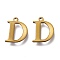 PVD Vacuum Plating  304 Stainless Steel Charms, Laser Cut, Alphabet, Antique Bronze, Letter.D, 12x9.5x0.8mm, Hole: 1mm