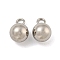Non-Tarnish 201 Stainless Steel Charms, Round Charm, Stainless Steel Color, 9x6x6mm, Hole: 1.8mm