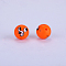 Printed Round Silicone Focal Beads, Orange, 15x15mm, Hole: 2mm