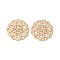 Brass Filigree Joiners Links, Cadmium Free & Nickel Free & Lead Free, Flower, Real 18K Gold Plated, 20x20x1.5mm, Hole: 1.2mm & 1.8mm
