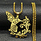 201 Stainless Steel Pendant Necklaces, Phoenix, Golden, 23.31 inch(59.2cm)