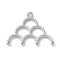 Brass Pendants, Cadmium Free & Nickel Free & Lead Free, Semi Circle Charms, Real Platinum Plated, 12.5x19x2mm, Hole: 1mm