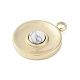 Синтетические плоские круглые брелоки из говлита STAS-L022-415G-01-2
