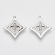 Латунные микропаве прозрачные подвески с фианитом ZIRC-Q021-014P-NF-1