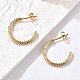 Серьги-гвоздики в форме буквы С из нержавеющей стали 304 EJEW-R017-03G-01-4