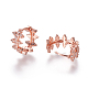 Серьги-кольца из латуни с микро-паве из фианита EJEW-F209-05RG-2