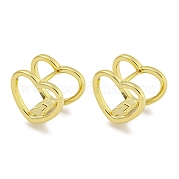 Серьги-кольца из латуни в форме сердца EJEW-L211-011K-G