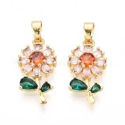 Латунные микро проложить кубического циркония подвески KK-T071-135G-02
