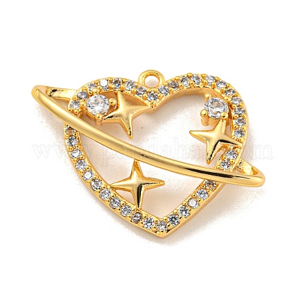 Кулоны из латуни с микропейвом и кубическим прозрачным цирконием KK-U006-04G-1