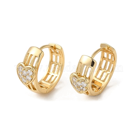 Серьги-кольца из латуни с микропаве из кубического циркония EJEW-L271-31KCG-1