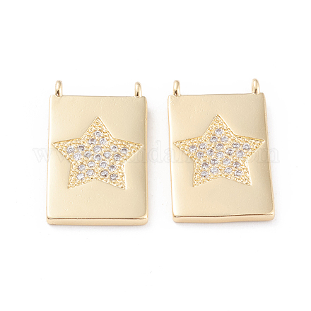 Латунные микропаве прозрачные подвески с фианитом ZIRC-L093-63G-1
