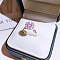 Brass Micro Pave Cubic Zirconia Cuff Rings for Women, Flower, Golden, Violet, US Size 4 1/4~14(15~23mm)