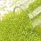 TOHO Round Seed Beads, Japanese Seed Beads, (164) Transparent AB Lime Green, 15/0, 1.5mm, Hole: 0.7mm, about 3000pcs/10g