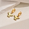 Golden 201 Stainless Steel Eagle Hoop Earrings, Black, 31x29mm