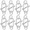 8Pcs 925 Sterling Silver S Shape Clasps, S-Hook Clasps, with Double Jump Rings, 925 Sterling Silver Plated, 8.5x7x1mm, Hole: 2.6mm