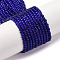 Cat Eye Beads Strands, Round, Dark Blue, 2mm, Hole: 0.7mm, about 157pcs/strand, 14.17~14.57 inch(36~37cm)