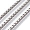 Tarnish Resistant 304 Stainless Steel Box Chains, Unwelded, Stainless Steel Color, 2.5x2.5x1.5mm