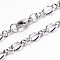 Tarnish Resistant Fashionable 304 Stainless Steel Chain Necklaces, with Lobster Clasps, Stainless Steel Color, 19.7 inch(50cm)