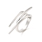 Brass Wire Open Cuff Rings, Cadmium Free & Lead Free, Platinum, US Size 8 1/2(18.5mm)