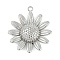 304 Stainless Steel Pendants, Flower Charm, Ion Plating(IP), Stainless Steel Color, 21.5x19x4mm, Hole: 1.4mm