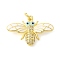 Rack Plating Brass Micro Pave Cubic Zirconia Pendants, with Enamel, Long-Lasting Plated, Lead Free & Cadmium Free, Dragonfly, Real 18K Gold Plated, 19x27.5x4mm, Hole: 3mm