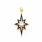 Brass Micro Pave Clear Cubic Zirconia Pendants, with Enamel and Jump Ring, Cadmium Free & Nickel Free & Lead Free, Star, Real 16K Gold Plated, Blue, 34.5x18x4mm, Jump Ring: 4.5x0.8mm, 2.9mm inner diameter
