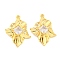 Brass Pave Cubic Zirconia Pendants, Leaf, Clear, Real 18K Gold Plated, 24x18x4.5mm, Hole: 1.2mm
