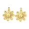 PVD Vacuum Plating 304 Stainless Steel Pendants, Flower Charms, Real 18K Gold Plated, 19x15.5x2mm, Hole: 1.4mm