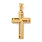 Ion Plating(IP) 304 Stainless Steel Pendants, with Crystal Rhinestones, Cross Charm, Golden, 42x26.5x3mm, Hole: 7.5x4.5mm