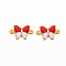 304 Stainless Steel Enamel Links Connectors, Two Tone, Butterfly, Real 16K Gold Plated, Cadmium Free & Nickel Free & Lead Free, Red, 6.5x10x1mm, Hole: 1mm