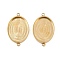 304 Stainless Steel Cabochon Connector Settings, Ion Plating(IP), Oval, Real 18K Gold Plated, Tray: 18.5x14.5mm, 25x15.5x2.3mm, Hole: 1.4mm