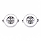 304 Stainless Steel Enamel Links Connectors, Laser Cut, for Religion, Flat Round with Hamsa Hand/Hand of Fatima/Hand of Miriam, Stainless Steel Color, 14.5x18.5x2mm, Hole: 1.2mm