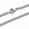 Non-Tarnish 304 Stainless Steel Curb Chains Twist Chains Necklaces, with Lobster Claw Clasps, Stainless Steel Color, 20 inch(50.8cm)