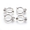 Brass Clip-on Hoop Earrings, For Non-pierced Ears, with Brass Spring Findings & Ear Nut, Cadmium Free & Lead Free, Platinum, 18x13mm, Hole: 0.8mm
