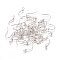 Brass French Earring Hooks, Flat Earring Hooks, with Beads and Horizontal Loop, Lead Free, Platinum, 15mm, Hole: 2mm