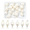 18Pcs 3 Colors Oval Natural Pearl Pendants, with Brass Loop, Mixed Color, 16~18mm, Hole: 2.5~3mm, 6pcs/color