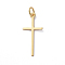 Brass Pendants, Long-Lasting Plated, Cross, Real 18K Gold Plated, 23x10.5x0.6mm, Hole: 3.2mm