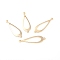 Brass Link Connectors, Long-Lasting Plated, Teardrops, Real 24K Gold Plated, 30x10x1mm, Hole: 1.2mm