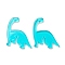 Transparent Acrylic Pendants, Dinosaur, Deep Sky Blue, 28x25x2.5mm, Hole: 1.2mm